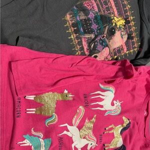 (2) girls long sleeve horse print shirts
